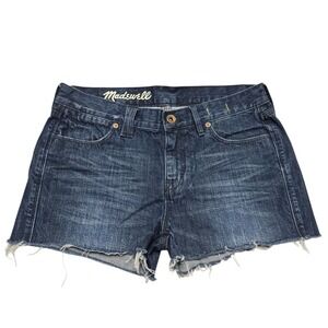 Madewell Denim Cut Off Shorts Womens 26 Blue Dark Wash Frayed Hem Minimalist